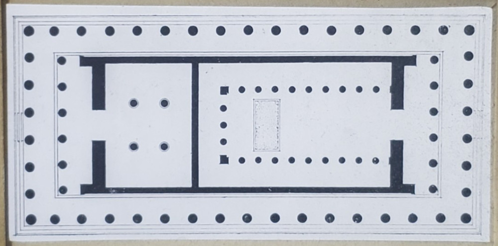 Plan, Parthenon, Athens, Greece, Magic Lantern Glass Slide