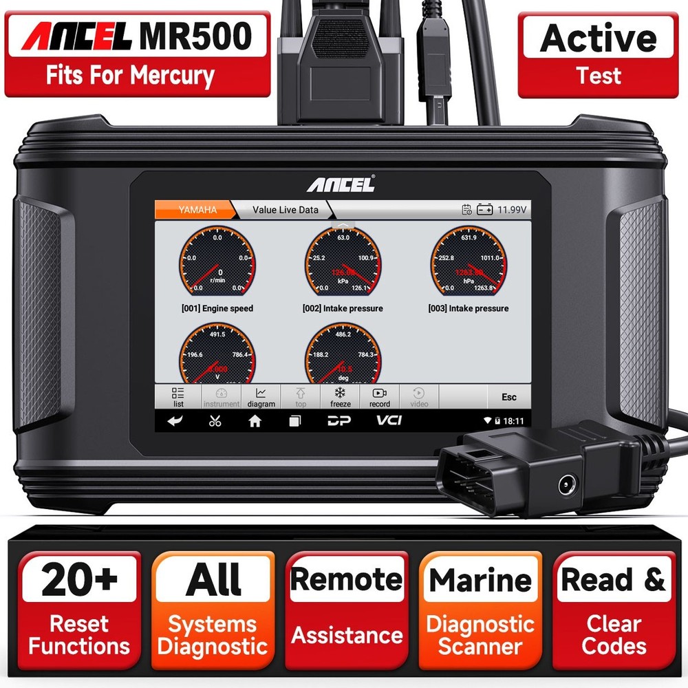 ANCEL MR500 Fits Mercury Marine Engine Diagnostic Tool Scanner OBD2 Code Reader