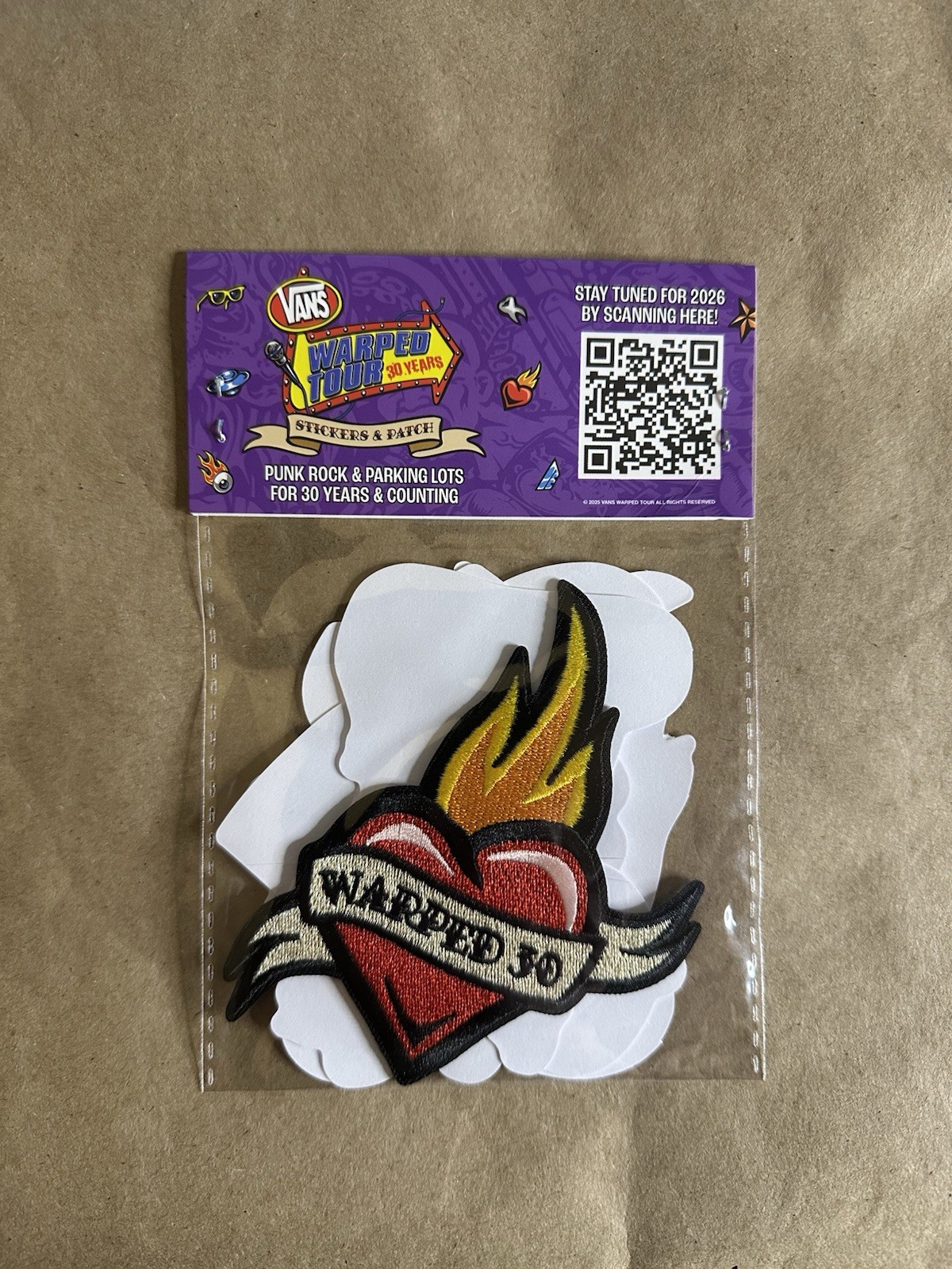 VANS Warped Tour 30th Anniversary Stickers and Patch