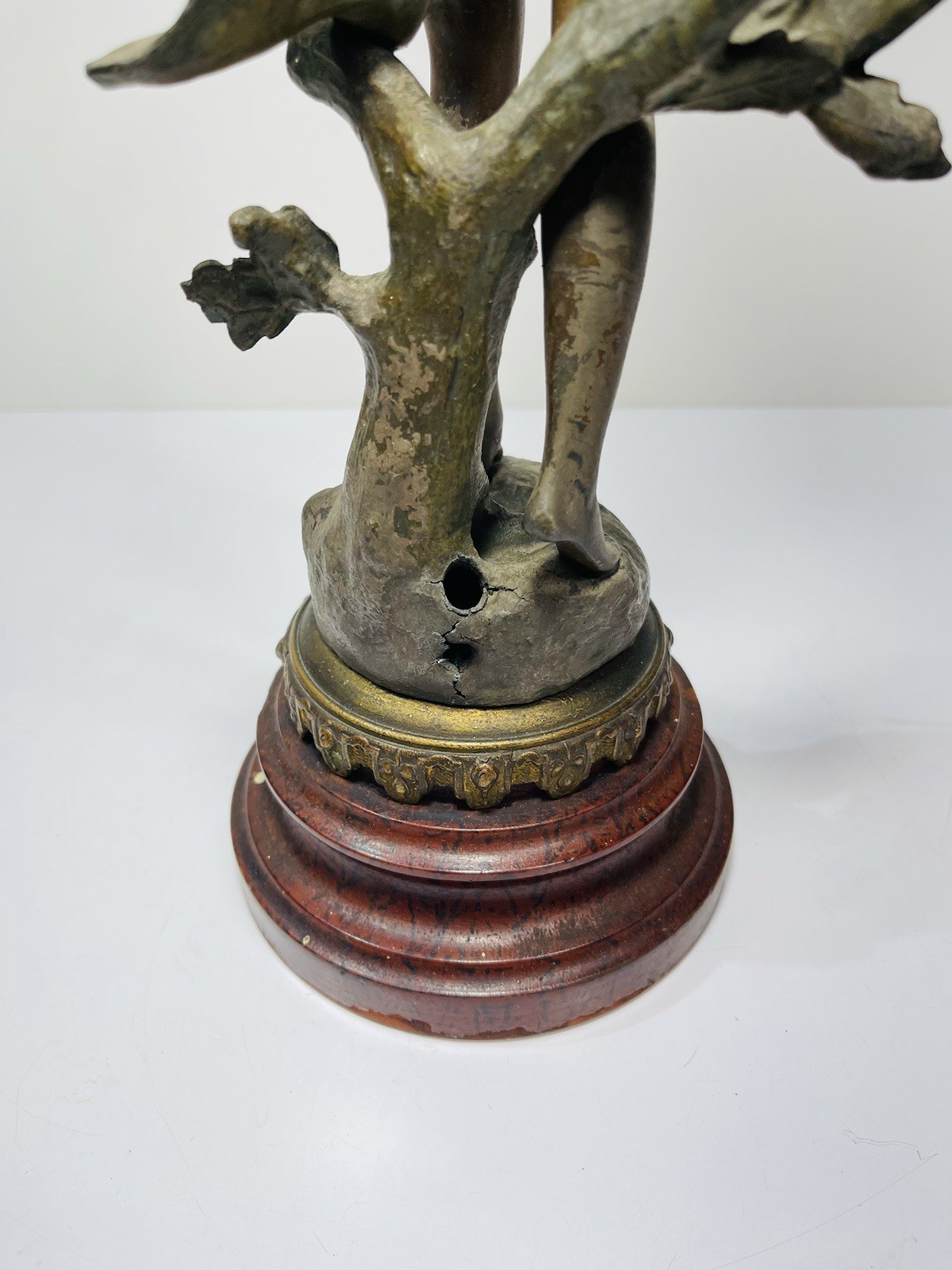 Vintage Par Ferrand Bronzed Spelter Musical dancing Lady Fee Joyeuse