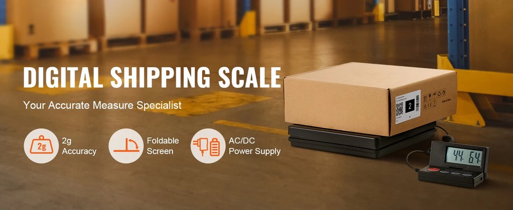 110lb Digital Shipping Scale Postal Package LCD Foldable Display AC/DC