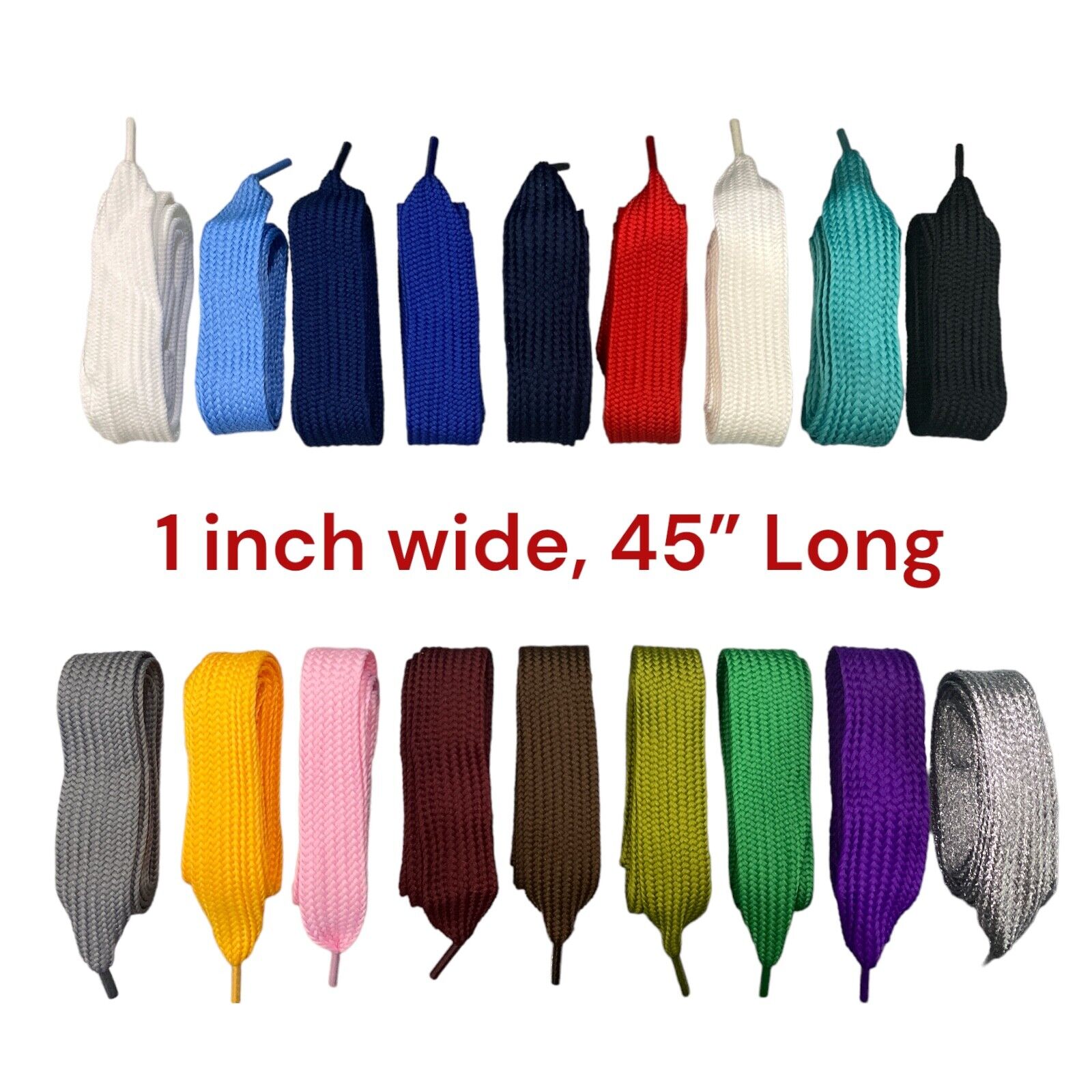EXTRA WIDE Shoe Laces Strings Super Wide 3/4" 1" & 1 1/2" 45" 54" 72 Long.