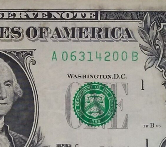 2017 A Serial Number Insufficient Light Inking Error On All Digits
