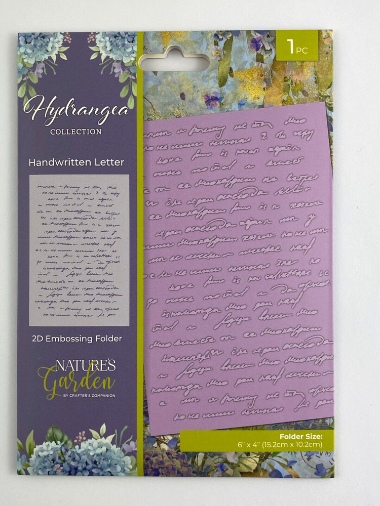 HANDWRITTEN LETTER - 2D Embossing Folder - Natures Garden Hydrangea Collection