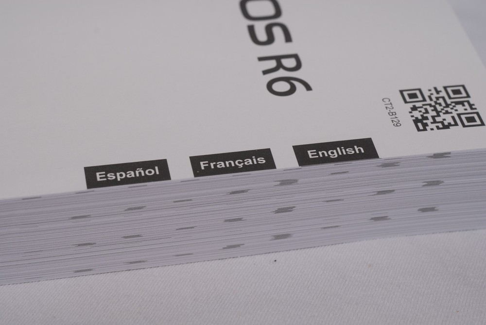 Canon EOS R6 Instruction Manual Open Box