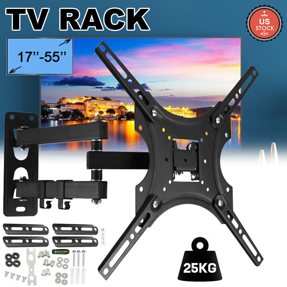 Full Motion TV Wall Mount Bracket Swivel Tilt 14 18 26 32 40 42 55 Inch LED LCD