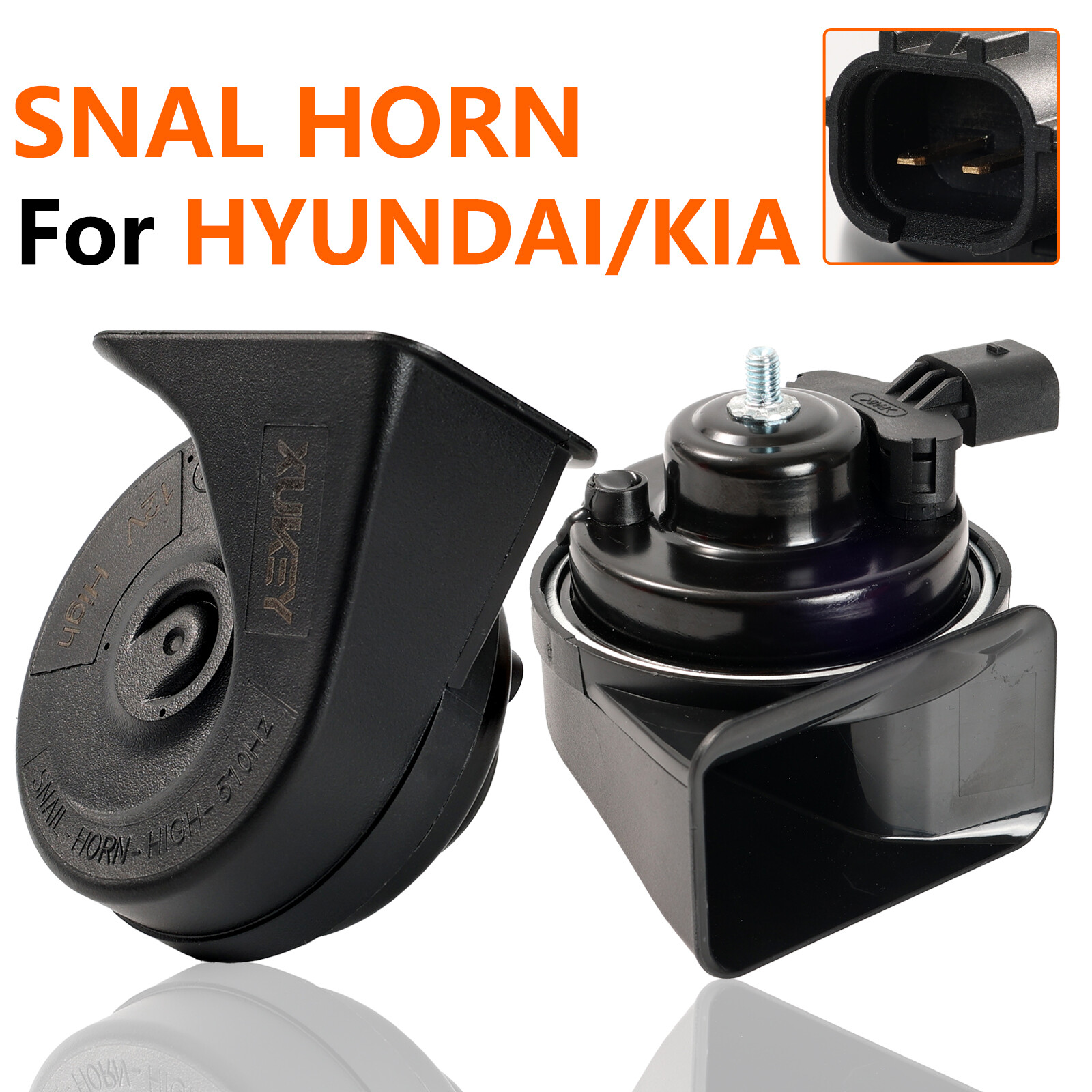 12V Pair High Low Tone 400Hz-500Hz Snail Horns For Hyundai Tucson Kia Sportage