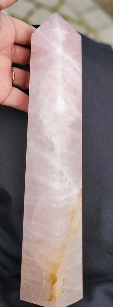 Rose Quartz Point Tower 10" Large
