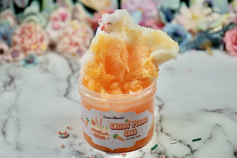 Bunny Carrot Pound Cake Icee Cloud Slime –Easter Edition- ASMR