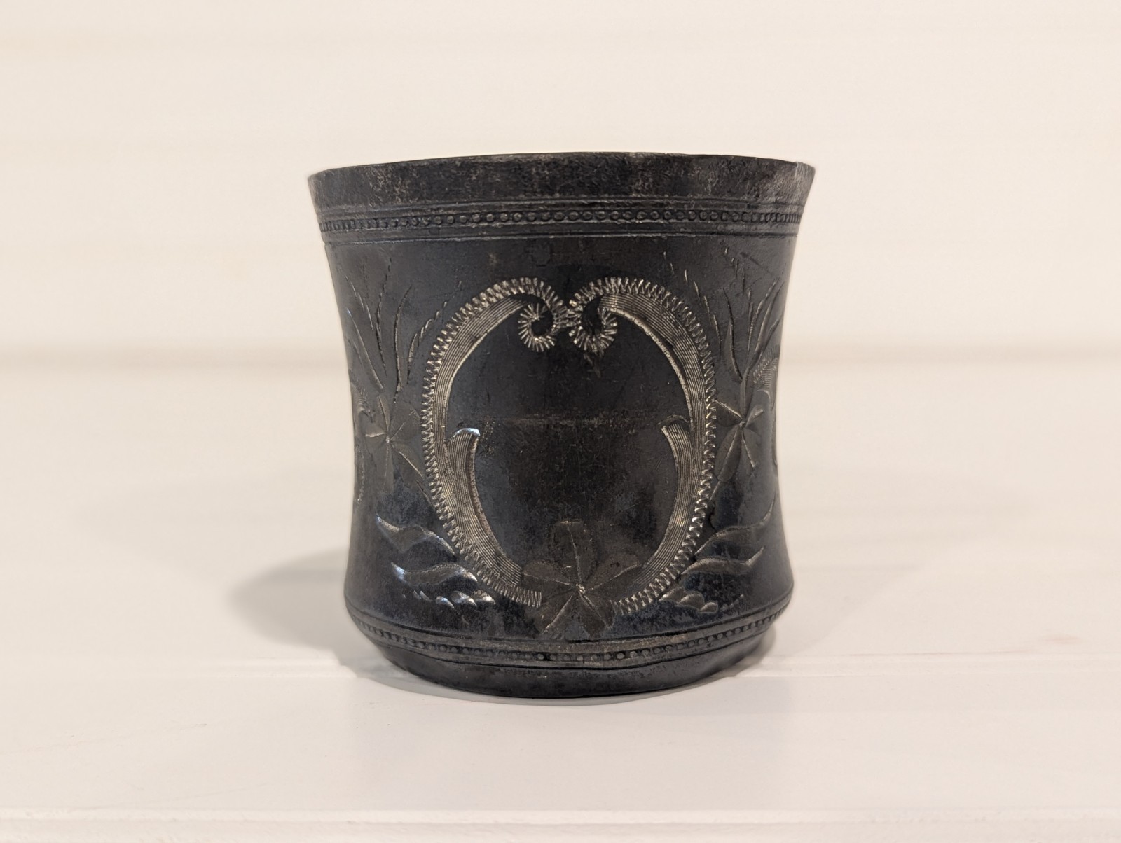 Antique E.G. Webster Silver Plate Baby Cup Tea Mug 1900s W Spiderweb Mark 93