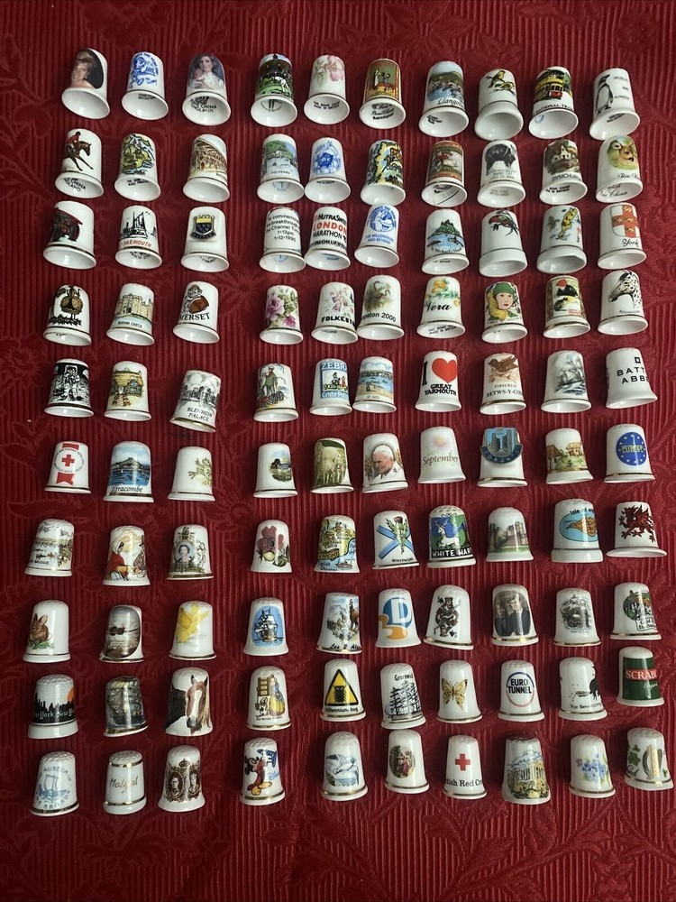 210 Various Design Bone China Thimbles Collection