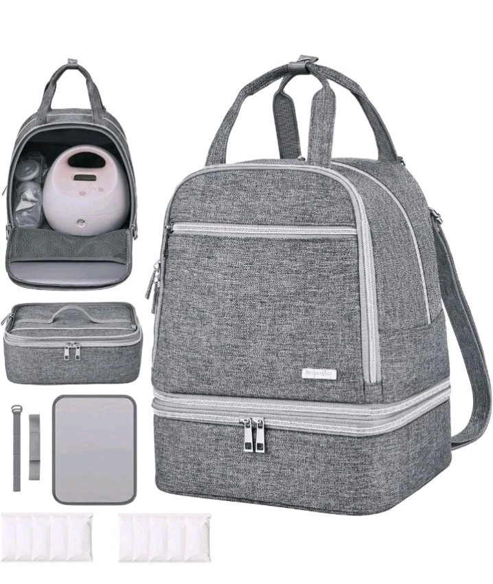 DERJUNSTAR Breast Pump Bag, Breast pump travel bag