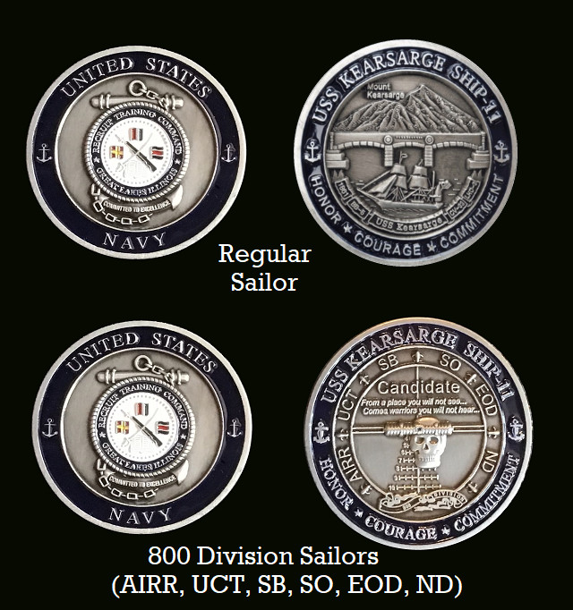 ~ USS Kearsarge ~ Ship 11 ~ US Navy Recruit Training Command Challenge Coin ~