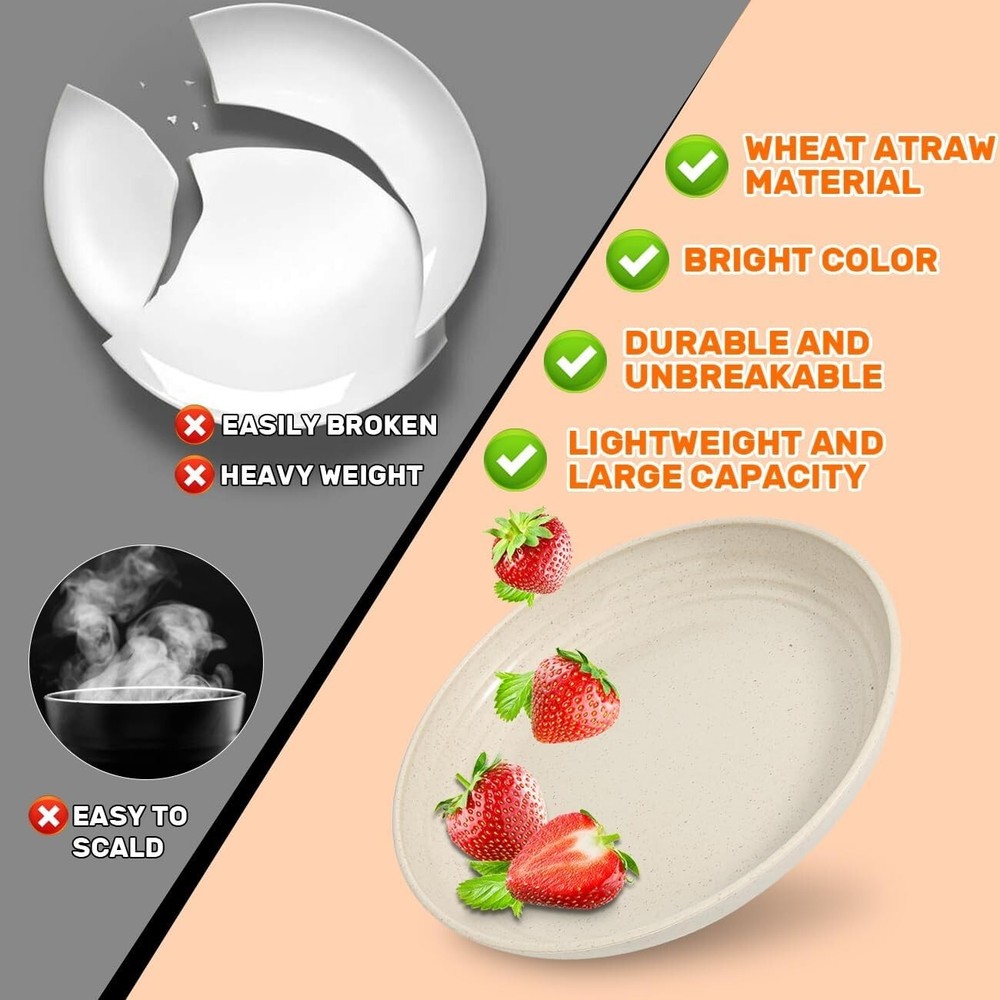 Wheat Straw Dinnerware Sets 36 Piece Unbreakable Dinnerware Sets NEW