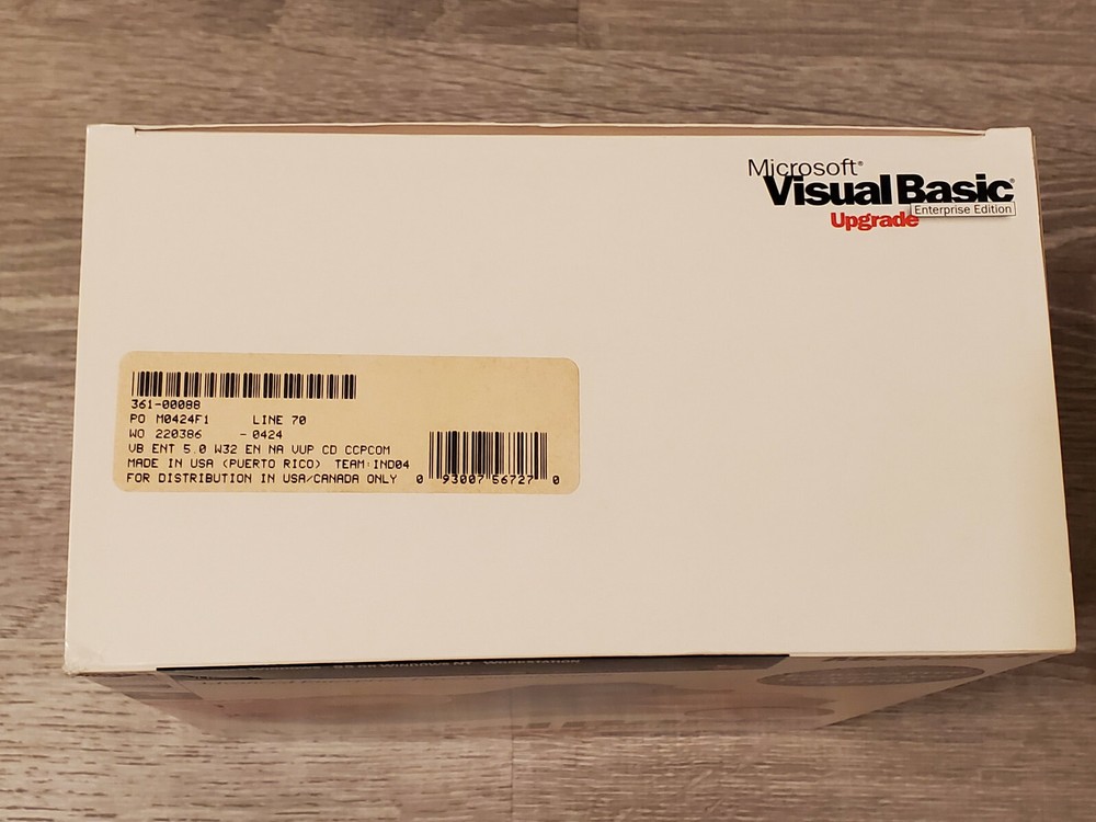 Microsoft Visual Basic Enterprise Edition 5.0 Upgrade Box Set with KEYS