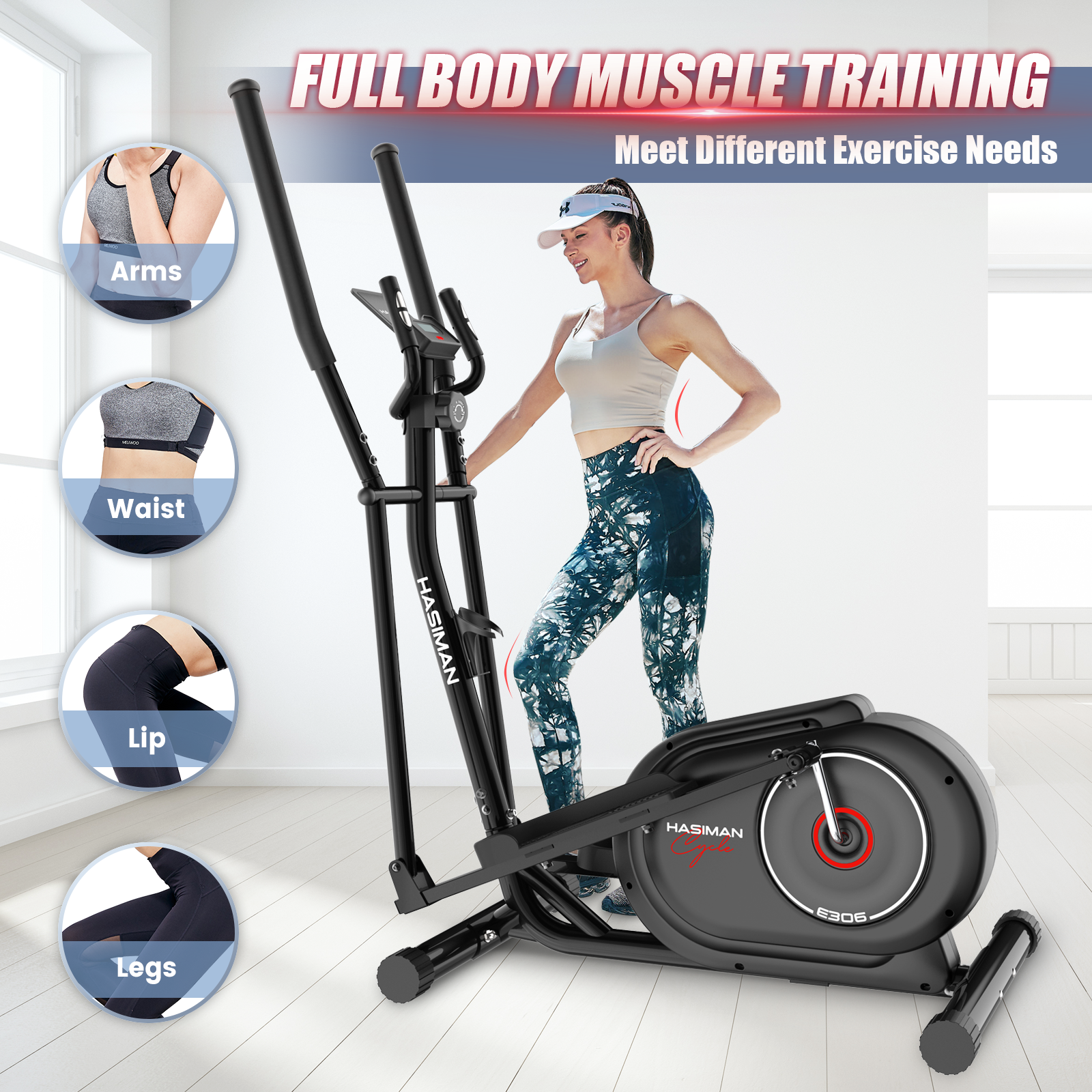 Home Elliptical Bike Cross Trainer Exercise Machine Fitness Workout Gym Cardio