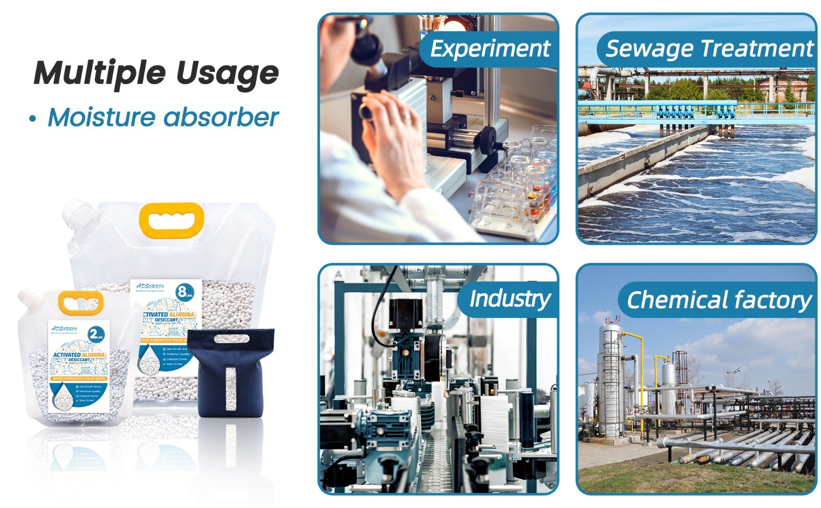 8 LBS Adsorbco Activated Alumina Desiccant with 2 bags