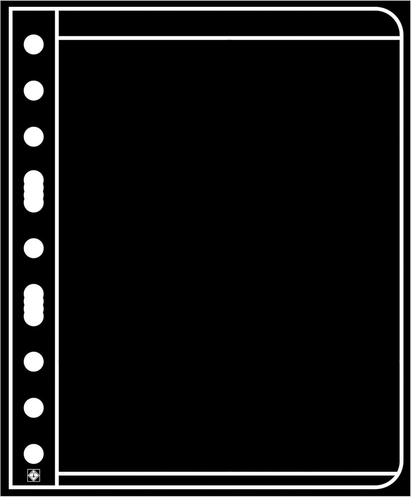 Lighthouse Stamp Storage Pages - 5 Classic Black Binder Sleeves for Collectors