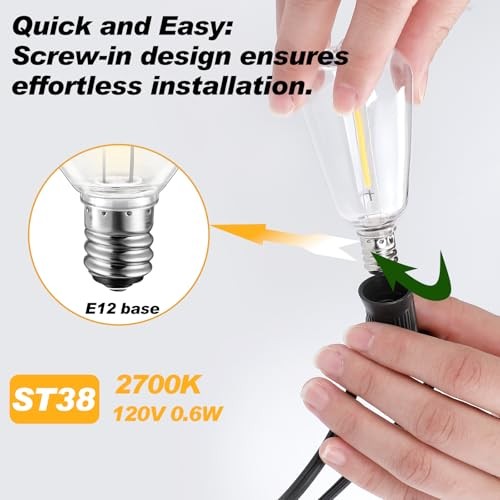 -Pack ST38 LED Replacement Bulbs Shatterproof Dimmable Vintage Edison Bulbs 10