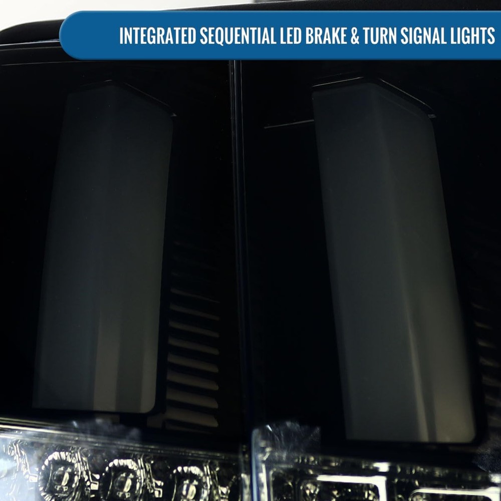 1999-2004 Ford Mustang US Spec LED Sequential Tail Lights Pair Black Smoke