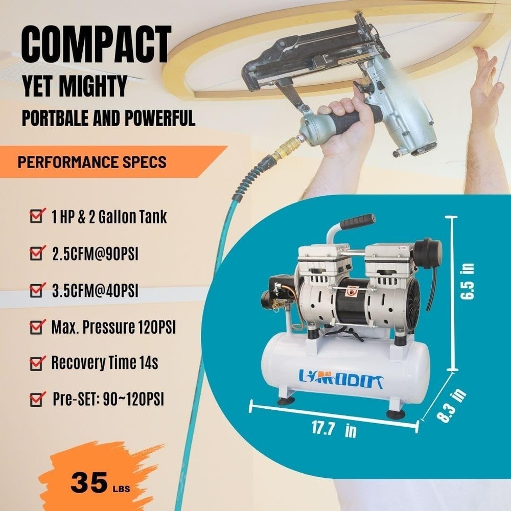 Lightweight 60dB Electric Air Compressor