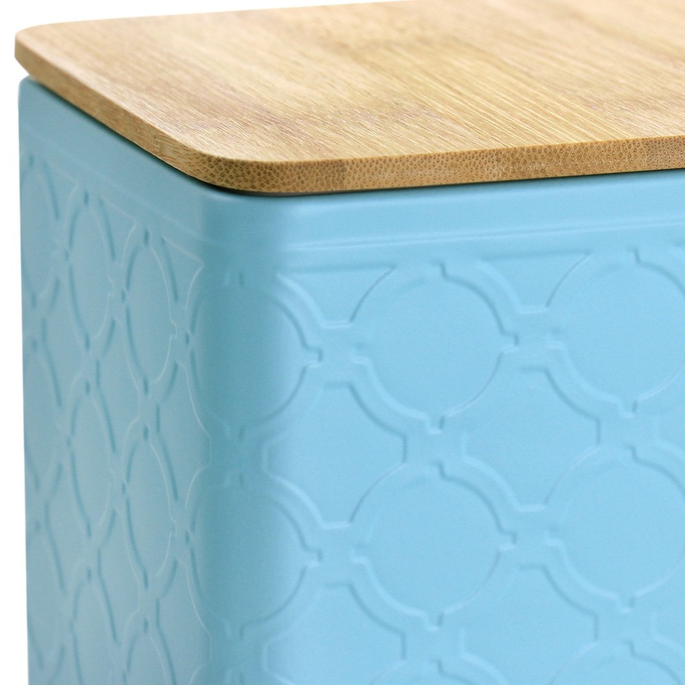 3 Piece Square Iron Canister Set in Turquoise
