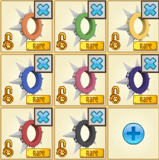 Animal Jam Classic Rare Long Spiked Collars