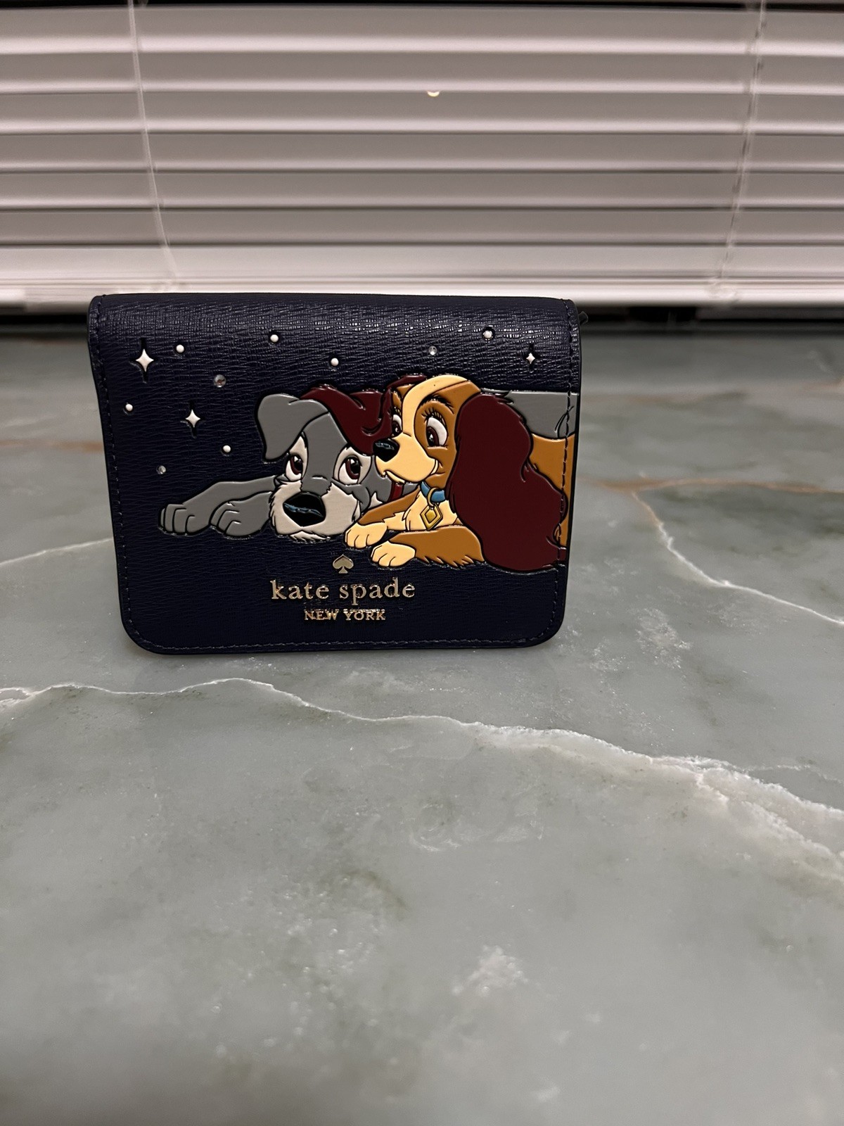 KATE SPADE X Disney LADY & THE TRAMP Dogs Small Billfold Wallet NEW without tag