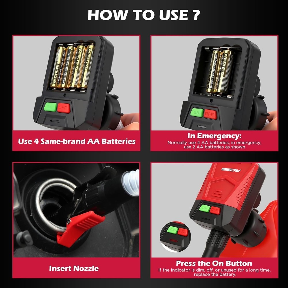 Automatic Fuel Transfer Pump with Auto-Stop Sensor – 3.2 GPM & 48” Hose