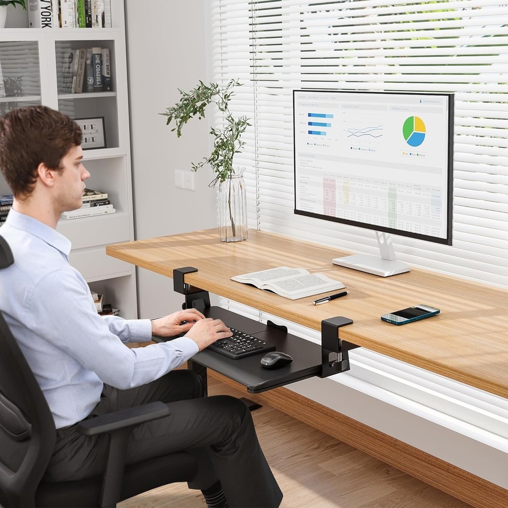 Ergonomic Under Desk Keyboard Tray - Space-Saving Solution