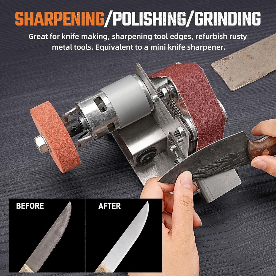 Mini Belt Sander 7 Adjustable Speed Table Polisher Buffer Handcraft System Kit