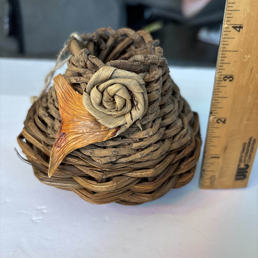 Unsigned Hawaiian Wattle Basket created by Mika McCann