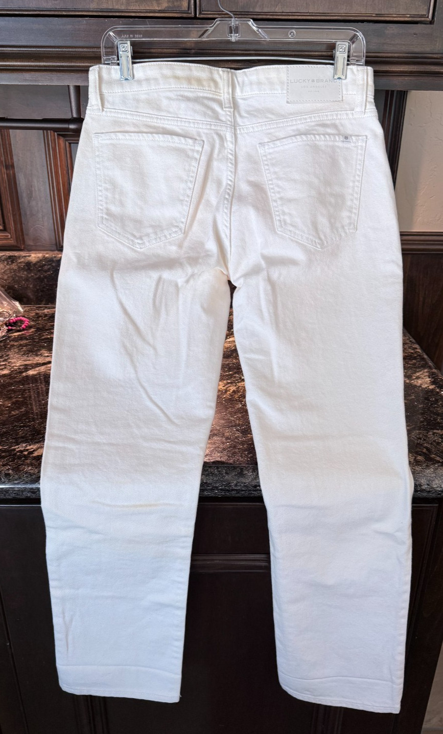 Lucky Brand Crop Jeans Womens White Non-Stretch Denim Mid Rise - 4/27