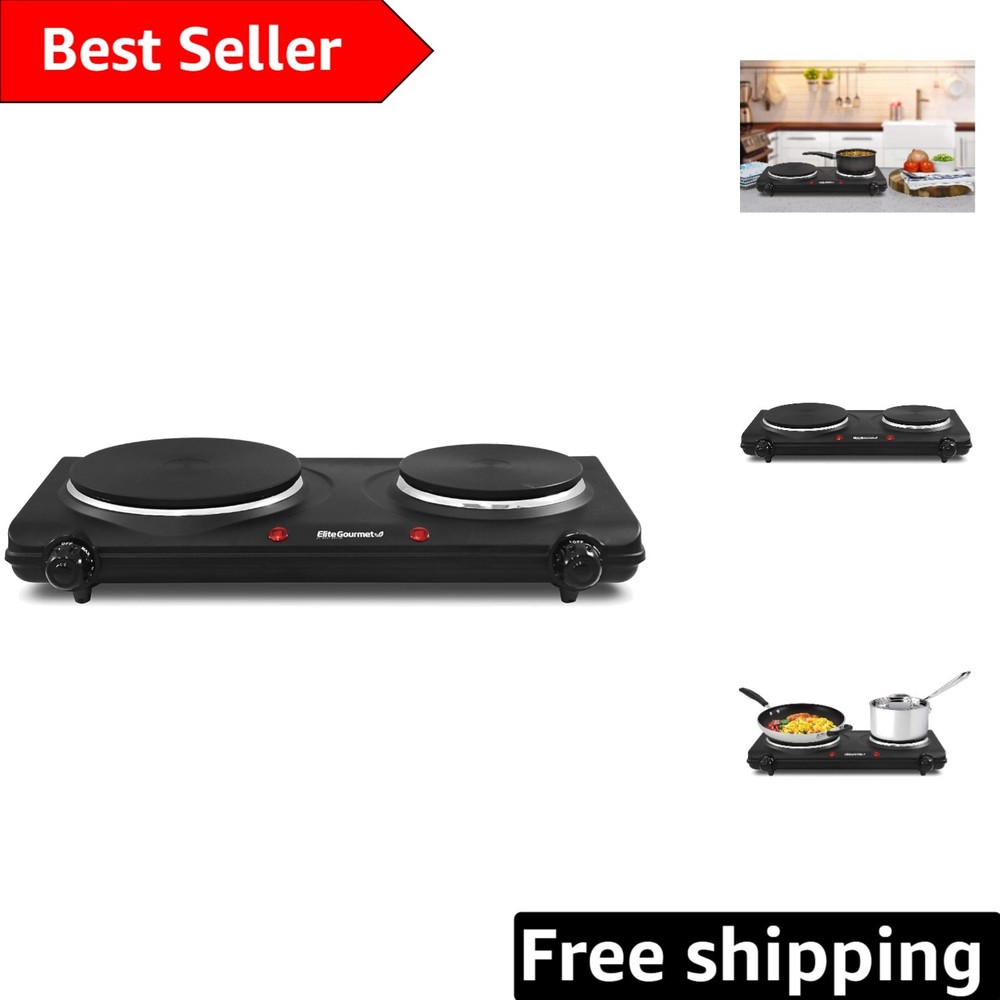 Versatile 2-Burner Electric Hot Plate - Compact and Portable Cooking Solution