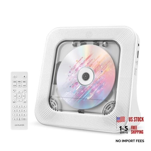 Vertical Aesthetic CD Player, Minimalist Desktop Disc Player with Bluetooth