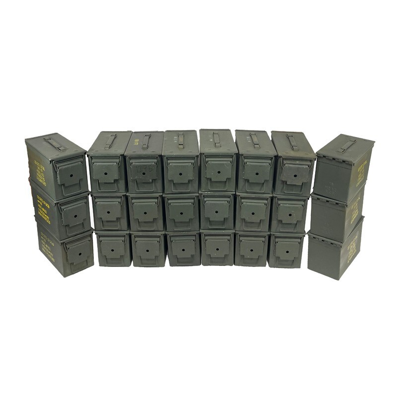 24 cans ! Grade 1 50 cal empty ammo cans 24 Total ! Excellent Cans FREE SHIPPING