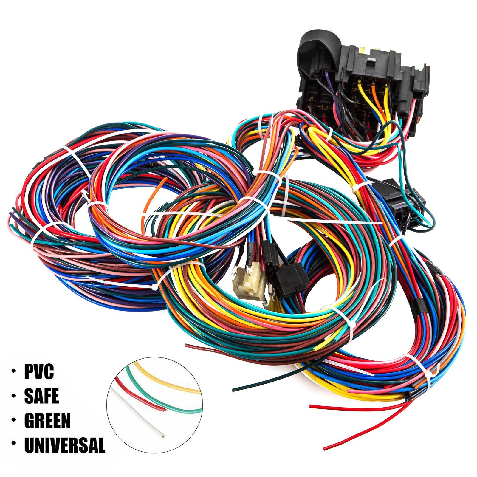 Universal 21 Circuit Wiring Harness For CHEVY MOPAR FORD JEEP HOTRODS New