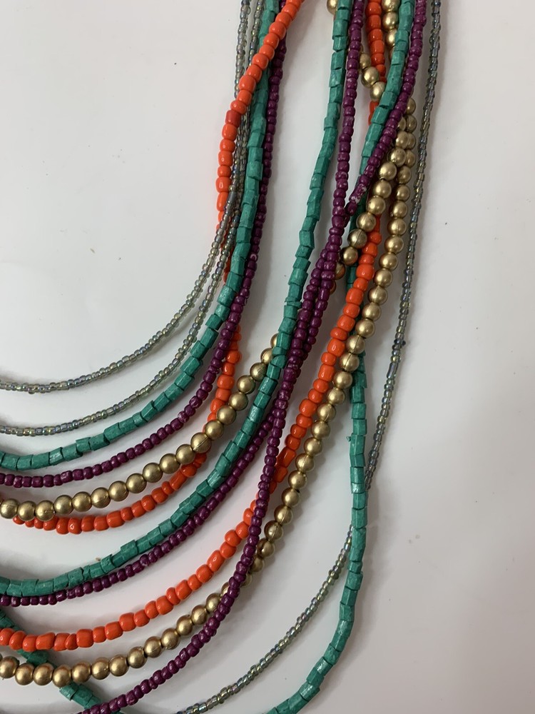 Boho MULTI STRAND BEADED NECKLACE MUTLI COLOR
