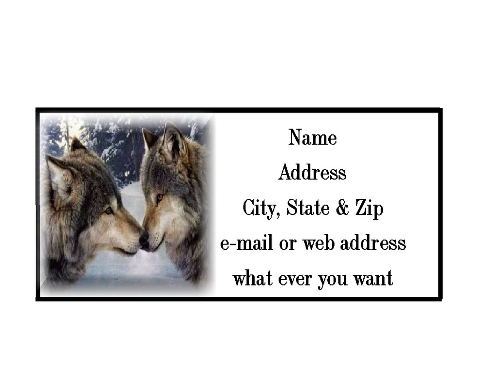 WOLF  ADDRESS LABELS COOL!!! #10
