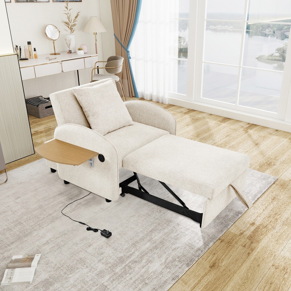 Convertible Sofa Bed Chair 3in1 Pull-out Sofa Bed w/ Computer Board & USB Port