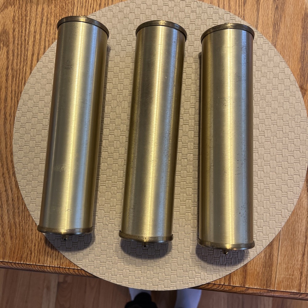 Brushed Brass Grandfather Clock Weight Shells qty-3 Bundle