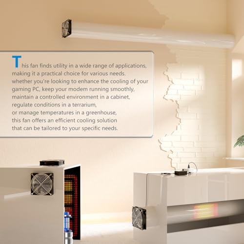 IP67 Waterproof Small 12V Variable Speed Computer Fan with AC Plug, 110V 120V