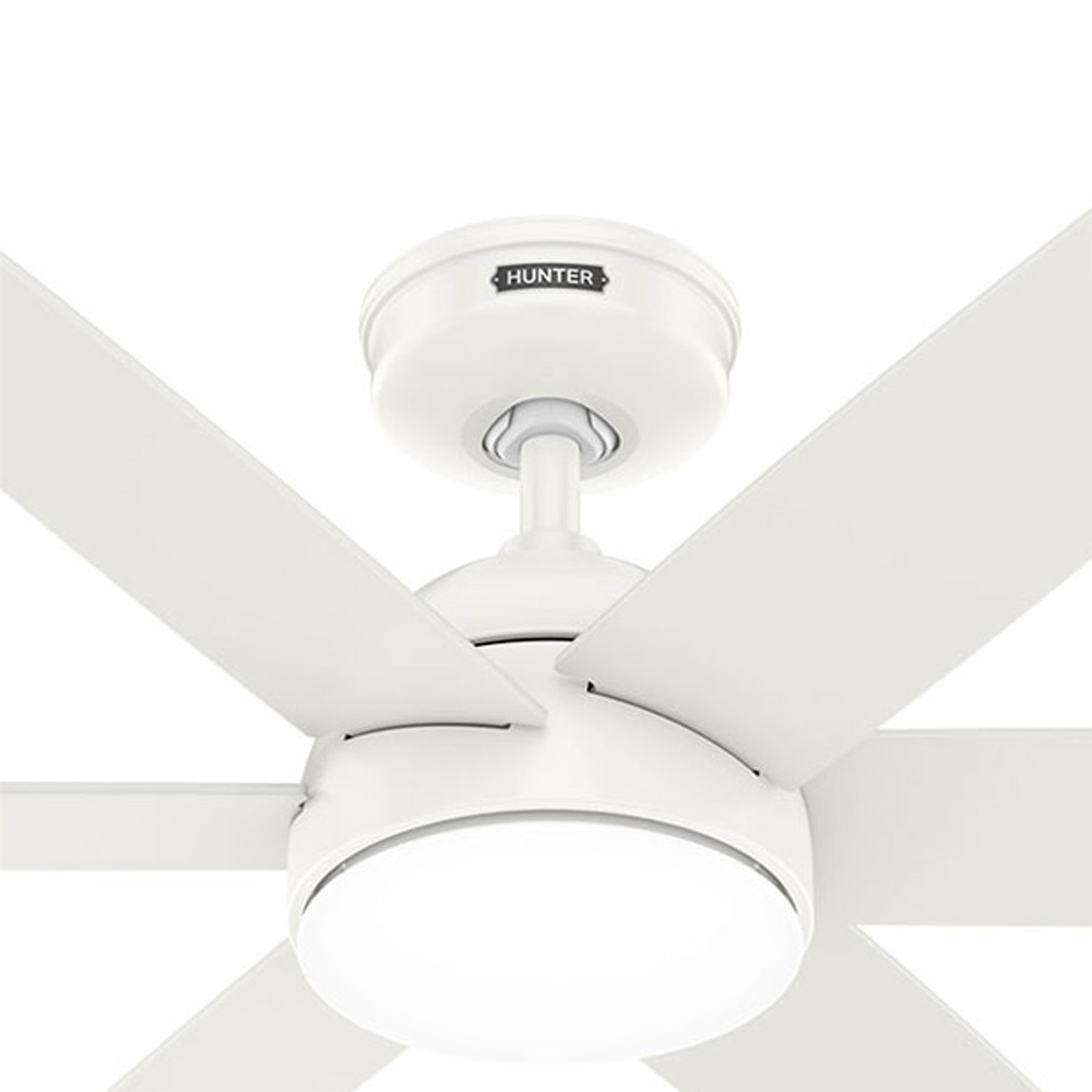 Hunter Fan 52 inch Casual Fresh White Ceiling Fan with LED Light Kit and Remote