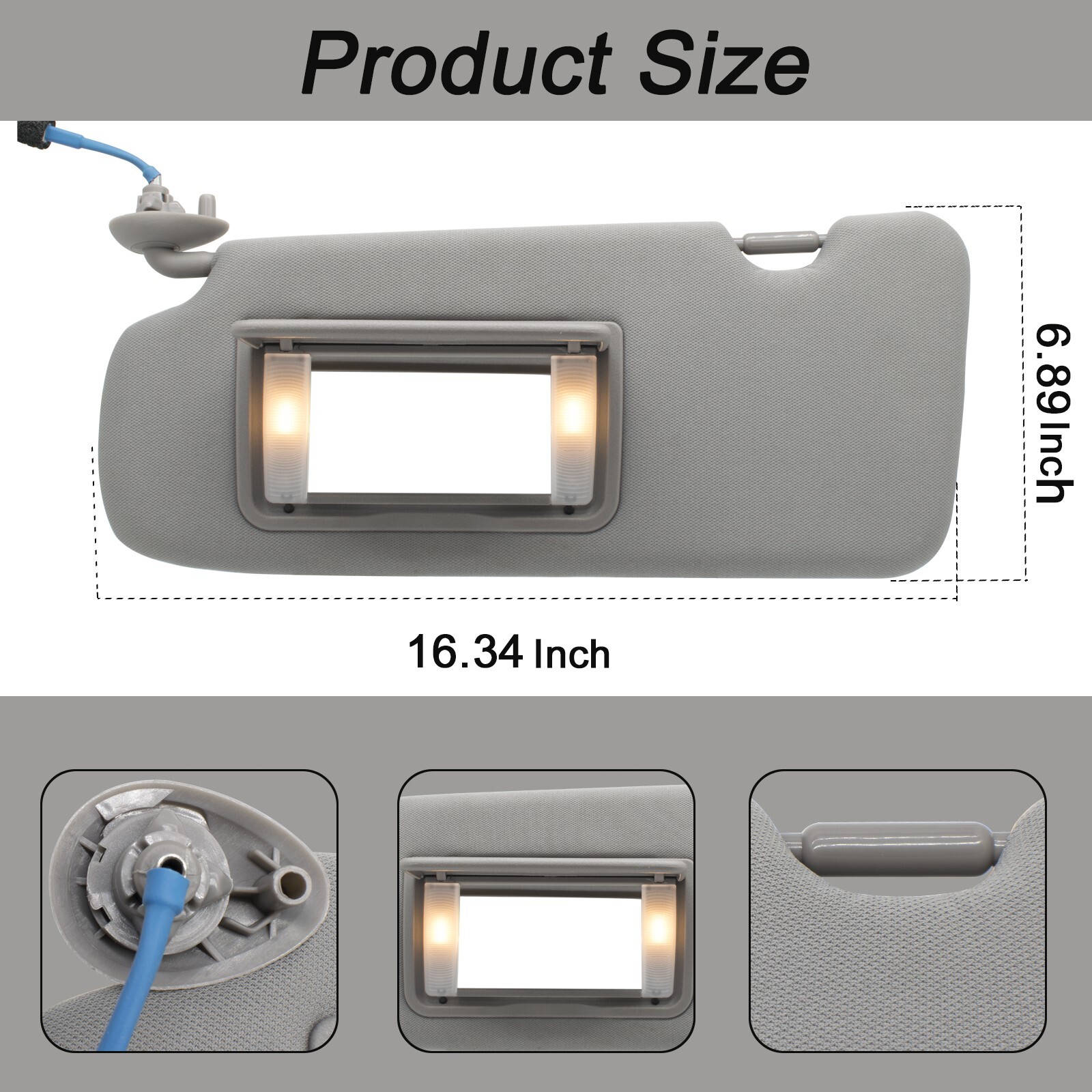 Left Driver Side Sun Visor W/ Lights Fits for Honda CRV 2017-2022 83280TLAA12ZB