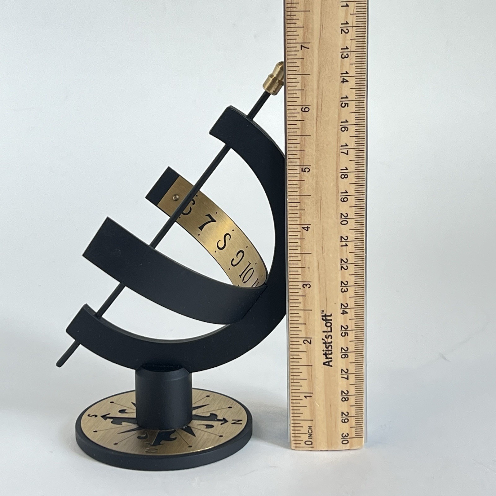 Vintage Sundial Mid Century Modern 60’s Sun Clock Metal And Brass 7 Inch