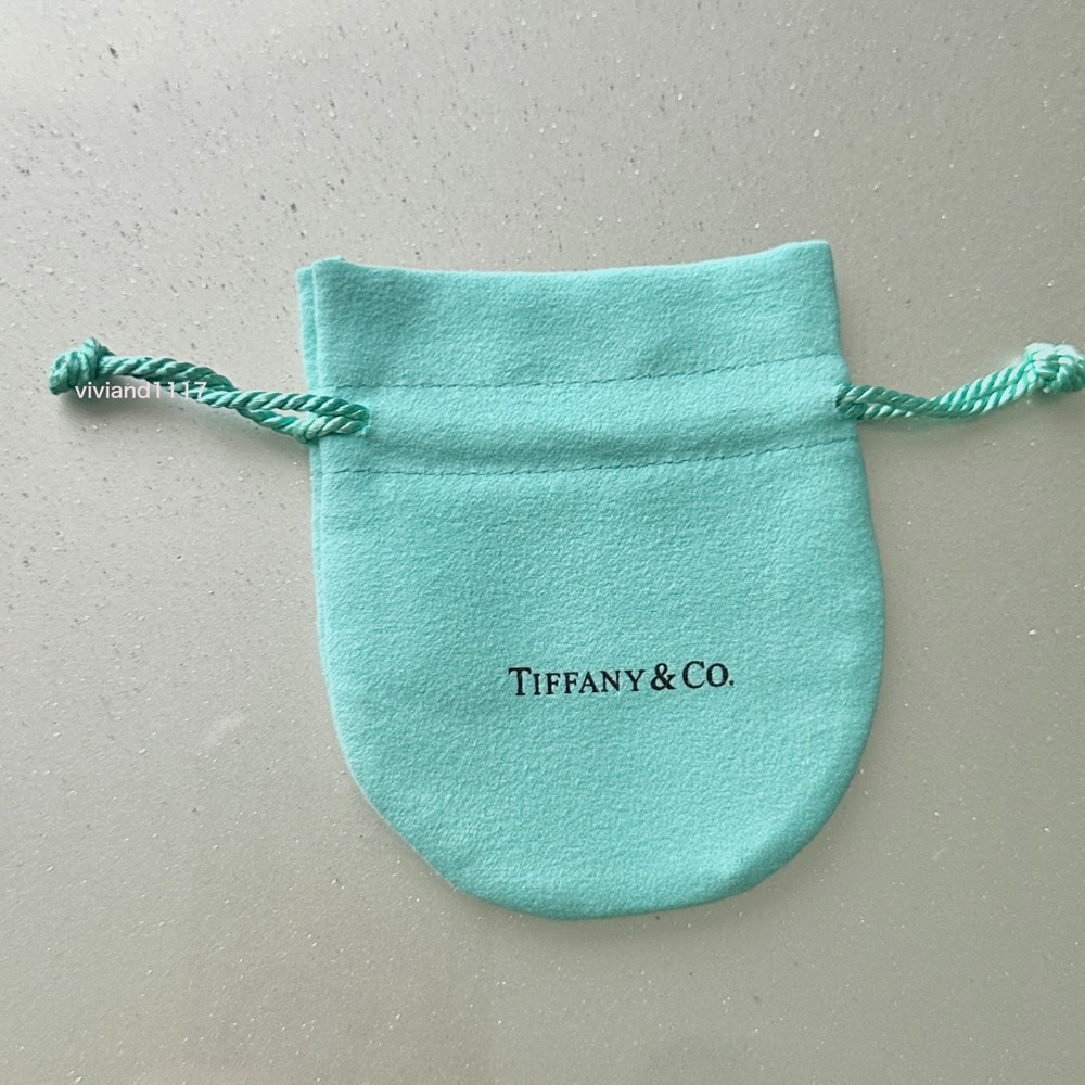 Tiffany Empty Packaging Small Blue Drawstring Closure Jewelry Pouch - New!