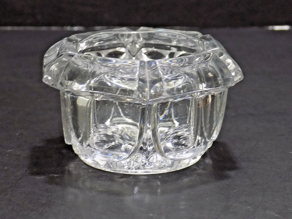 Antique Clear EAPG Hexagon Master Open Salt Cellar