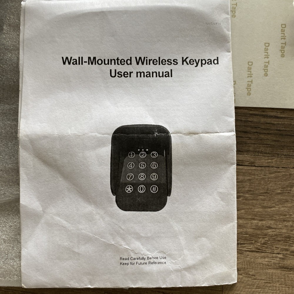 Gate Wireless Keypad, 8 Codes Backlit Hold open/Radio Receiver/ One Remote../4