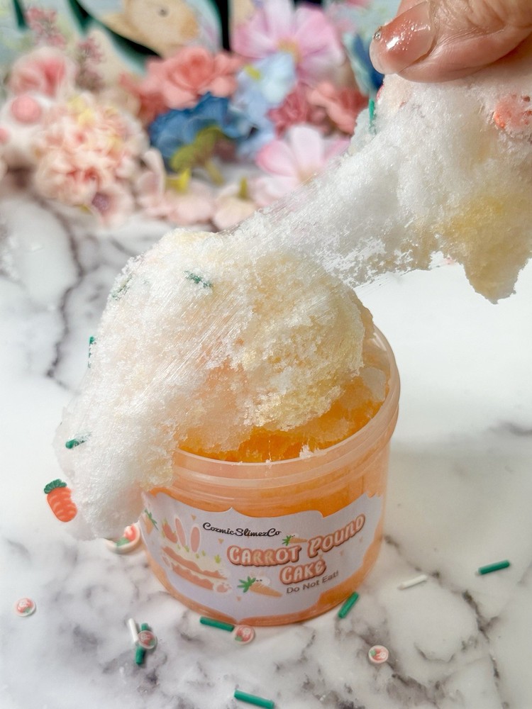 Bunny Carrot Pound Cake Icee Cloud Slime –Easter Edition- ASMR