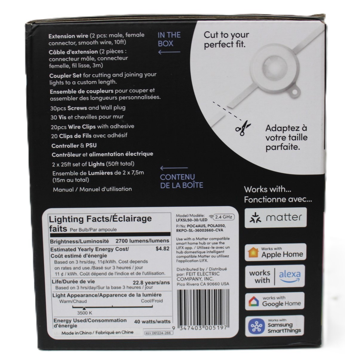 LIFX 50ft Outdoor Permanent Smart Lights RGBW LED Strip Supercolor Christmas